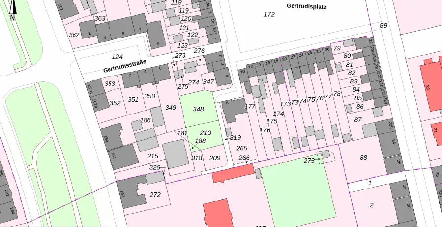 Lageplan - Grundstück kaufen in Recklinghausen - Baugrundstück inkl. Planung für 4 Doppelhaushälften