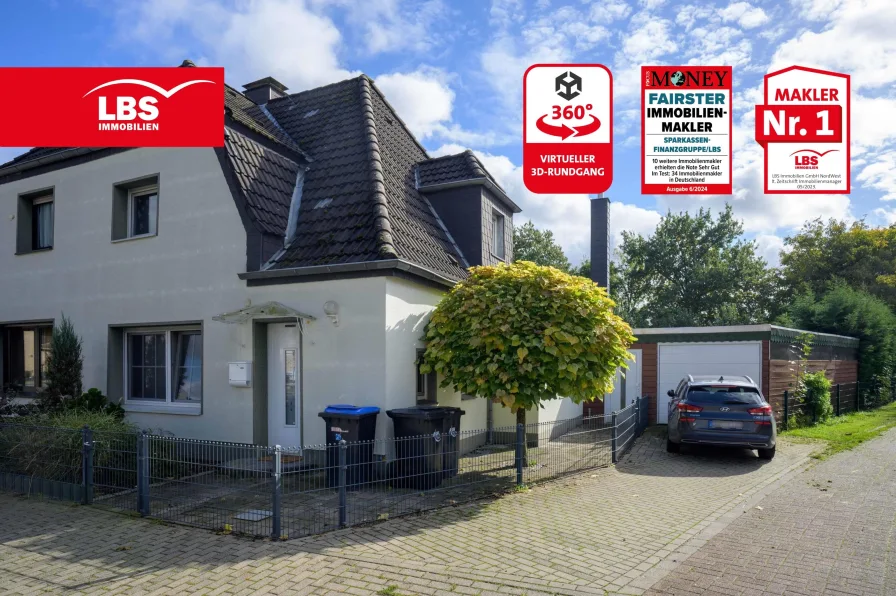 01-Außenansicht - Haus kaufen in Hamm - *** RESERVIERT *** - Top renovierte Doppelhaushälfte in Hamm Bockum-Hövel