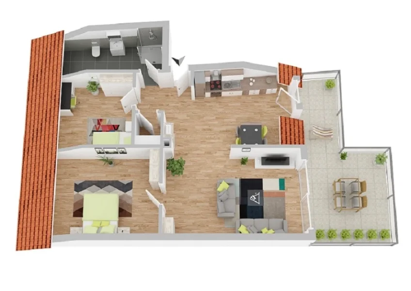 GR DG -Visualisierung- - Wohnung kaufen in Hamm - Dachgeschosswohnung mit WeitblickEigentum statt Miete mit Fördermittel