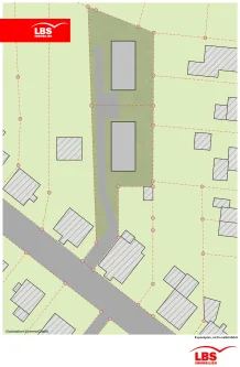 Lageplan (Beispiel) - Grundstück kaufen in Bünde - Attraktives Baugrundstück für 4 Doppelhaushälften