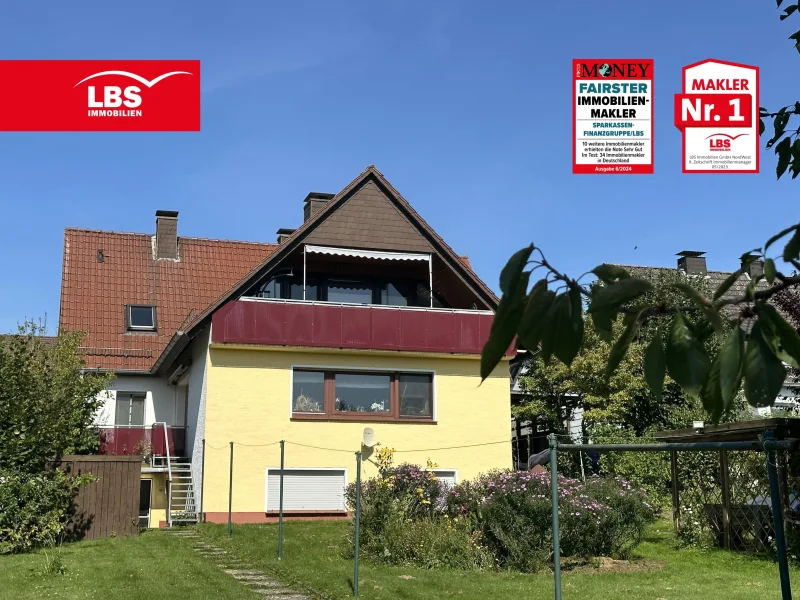 Gartenansicht - Haus kaufen in Detmold - 2-Fam.-Haus mit großem Süd-West Grundstück...