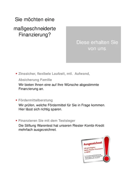 Finanzierungsangebot