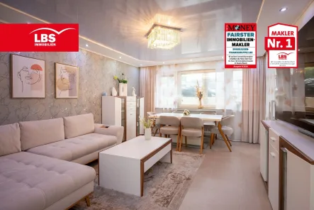 Wohnzimmer - Wohnung kaufen in Lüdenscheid - modernisierte 3-Zimmer-Wohnung mit Loggia / Terrasse