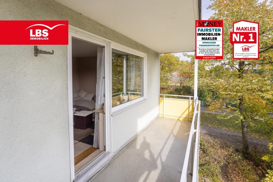 Balkon - Wohnung kaufen in Lüdenscheid - Top 2-Zimmer-Wohnung im 2. Stock mit Fahrstuhl