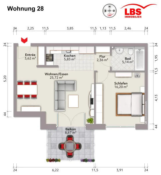 Grundriss Wohnung 28