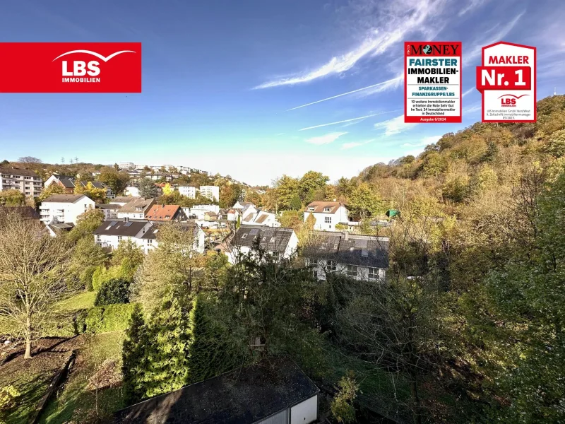 Aussicht vom Balkon - Wohnung kaufen in Herdecke - Barrierefreie Wohnung mit Balkon in zentraler Lage in Herdecke