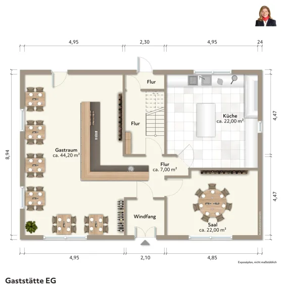 Exposeplan-Gaststätte EG ohne Anbau