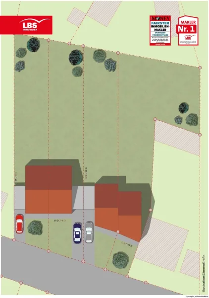 Lageplan - Haus kaufen in Mülheim - Neubau von 4 Doppelhaushälften inklusive Grundstück und Garage