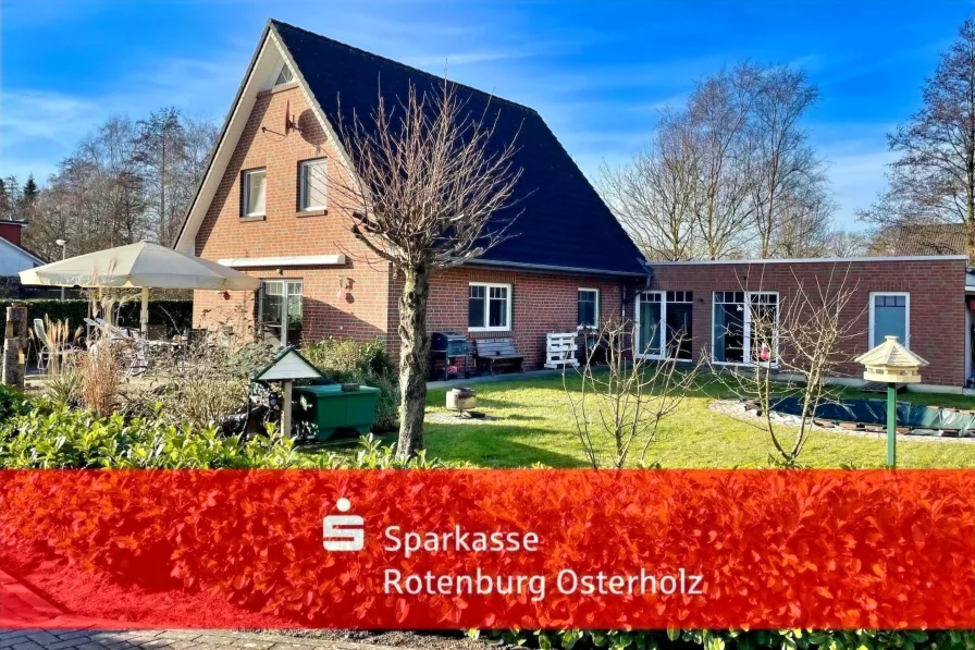 Gartenansicht - Haus kaufen in Grasberg - Gepflegtes Einfamilienhaus mit Extras – Grasberg/Huxfeld