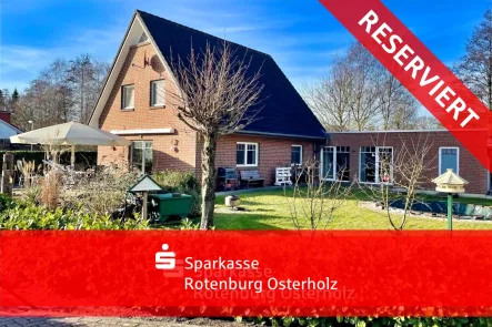 Gartenansicht - Haus kaufen in Grasberg - RESERVIERT - Gepflegtes Einfamilienhaus mit Extras 