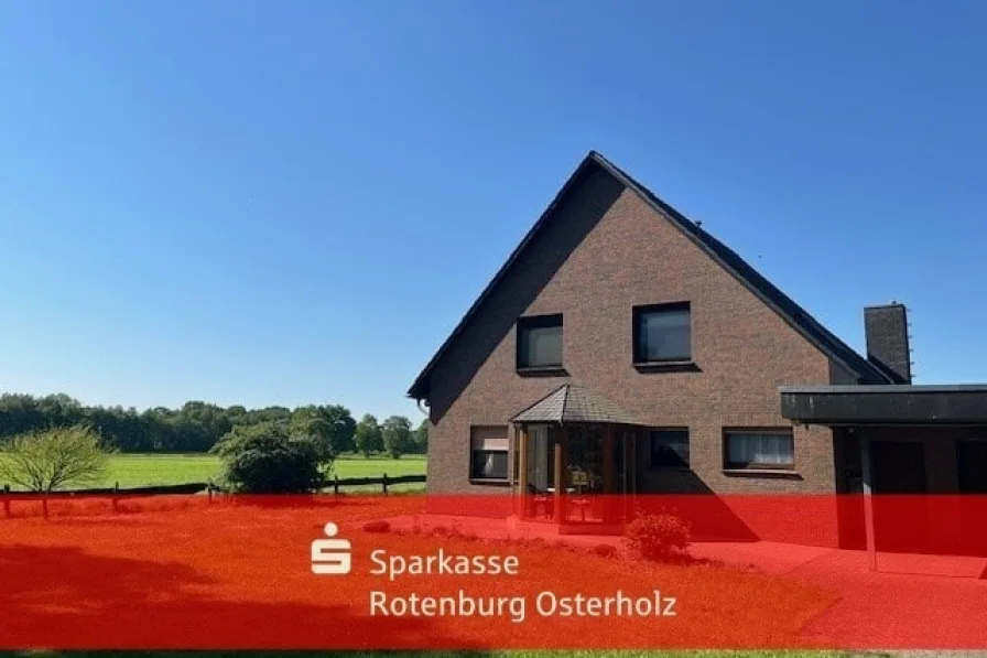 Vorderseite I - Haus kaufen in Bremervörde - Traumgrundstück mit Pferdeweide und gepflegtem Einfamilienhaus!