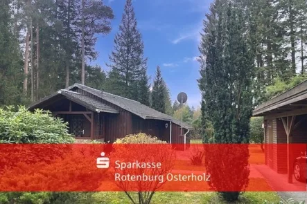 Blockhaus mit Carport - Haus kaufen in Bremervörde - Urlaub im Eigenheim! Wohnen im Feriengebiet!