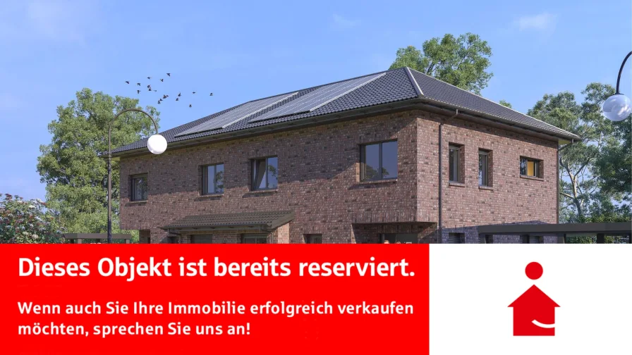 Außenansicht - Haus kaufen in Oldenburg - Neubau-DHH in KfW-40-NH mit QNG „förderungsfähig“