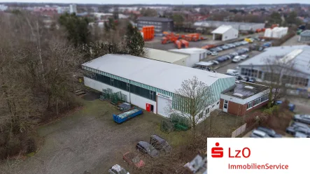 Außenansicht - Halle/Lager/Produktion kaufen in Cloppenburg - Universal nutzbare Gewerbehalle im Industriegebiet 