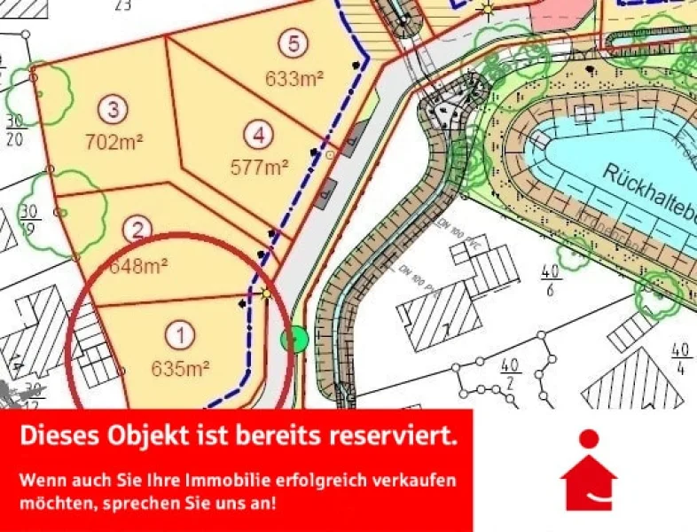 Lageplan Ausschnitt (nicht maßstabsgerecht) - Grundstück kaufen in Schortens - Reserviert! Bauplatz im beliebten Baugebiet Diekenkamp!