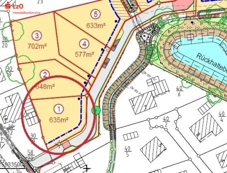 Lageplan Ausschnitt (nicht maßstabsgerecht) - Grundstück kaufen in Schortens - Bauplatz im beliebten Baugebiet Diekenkamp!