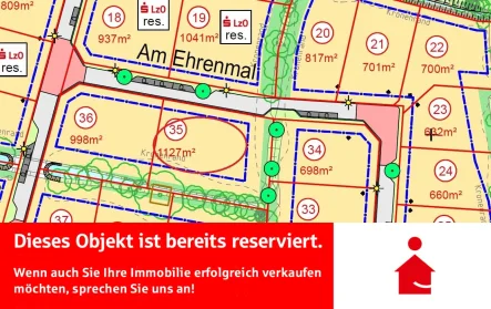  - Grundstück kaufen in Schortens - Reserviert - Zentral gelegener Bauplatz in Schortens