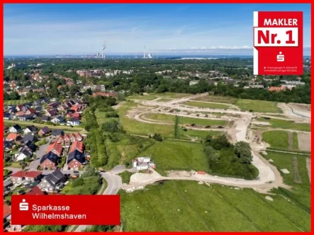 Luftbild - Grundstück kaufen in Wilhelmshaven - Neubau spart Energie