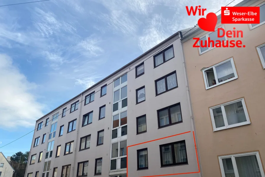 Straßenansicht - Wohnung kaufen in Bremerhaven - Barrierearmes Wohnen mit Aufzug in Mitte
