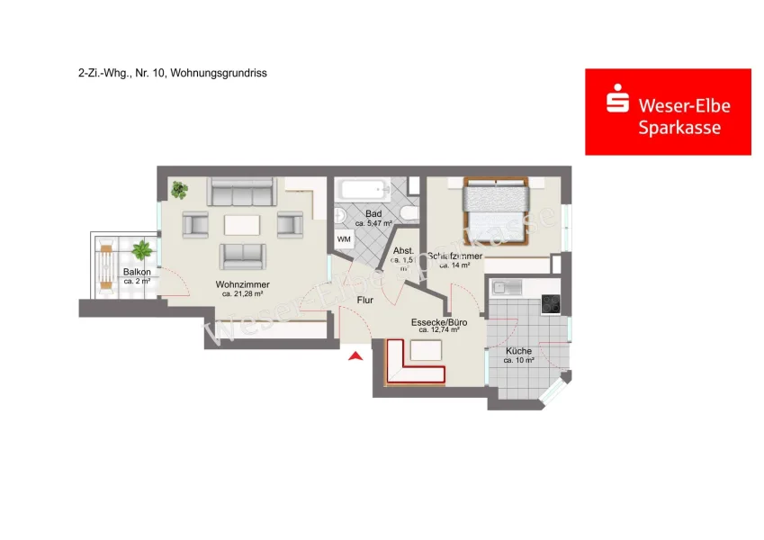 Grundriss Whg.10, 3.OG rechts