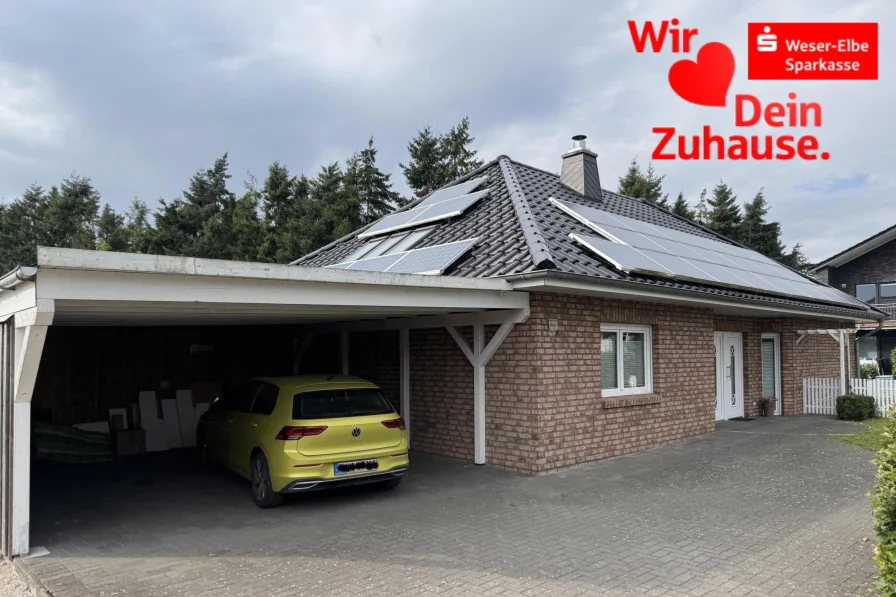 Straßenansicht - Haus kaufen in Wurster Nordseeküste - Eine gute Alternative zum Bauen - KfW 55 Haus