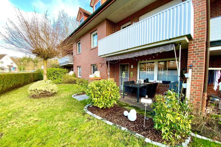 Terrasse - Wohnung kaufen in Leer - Erdgeschosswohnung nahe Evenburg - vermietet