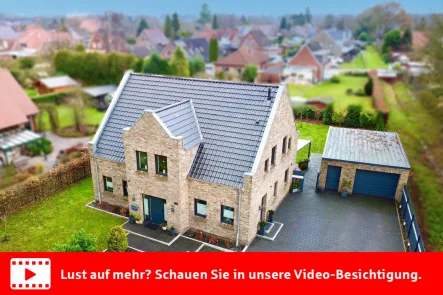 Vogelperspektive  - Haus kaufen in Leer - Traumhaftes Wohnen in Sackgassenlage – Stilvoll und modern