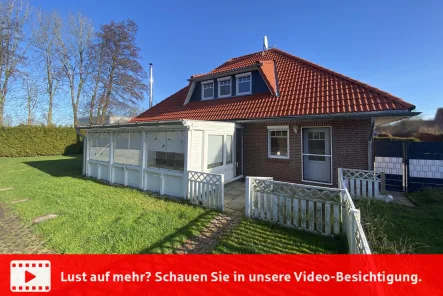 Gartenansicht - Haus kaufen in Wittmund - Schnuckeliges Einfamilienhaus in Sackgassenlage