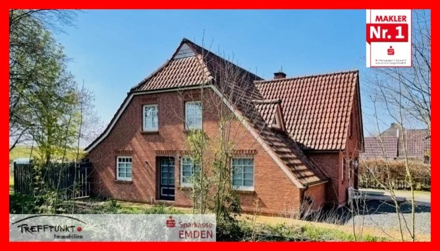 Titelbild - Haus kaufen in Emden - Neuer Preis: Idyllisches Einfamilienhaus mit Ferienhaus
