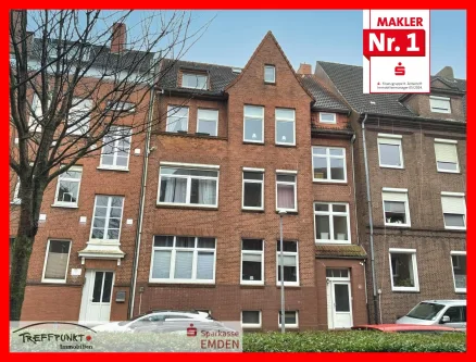 Vorderansicht - Wohnung kaufen in Emden - Schöne 4-Zimmer-Wohnung mit 3 Balkone in attraktiver Lage!