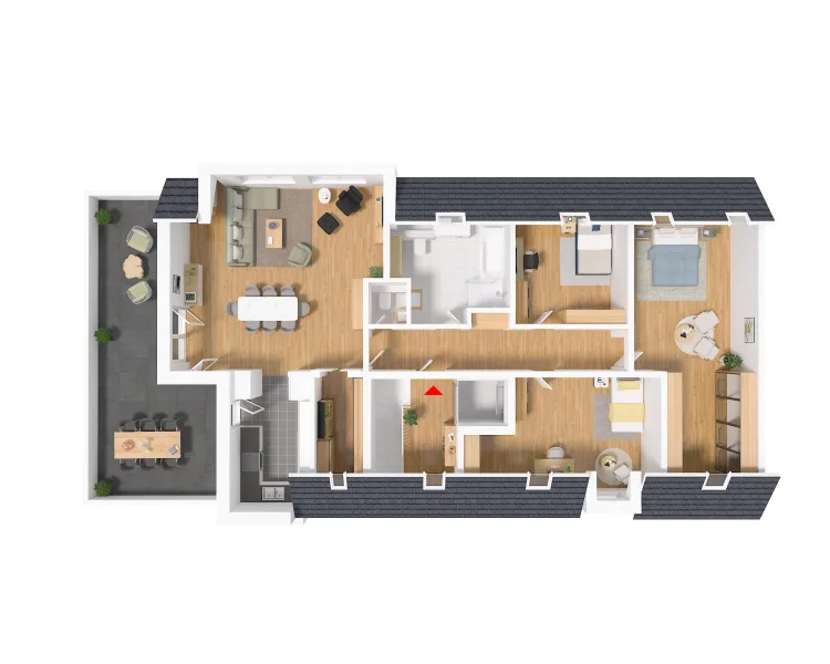 Wohnungsgrundriss visualisiert