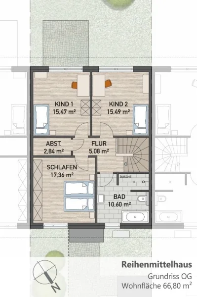 Reihenmittelhaus Grundriss OG