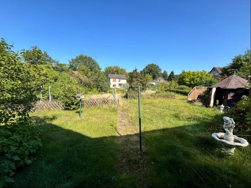 Blick von der überdachten Terrasse