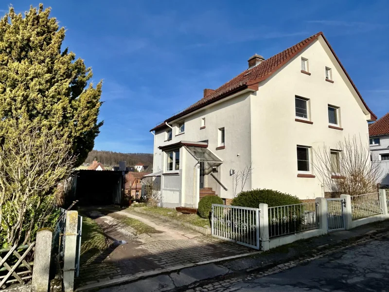 Außenansicht - Haus kaufen in Bad Pyrmont - Modernisierte Doppelhaushälfte in ruhiger Lage von Bad Pyrmont