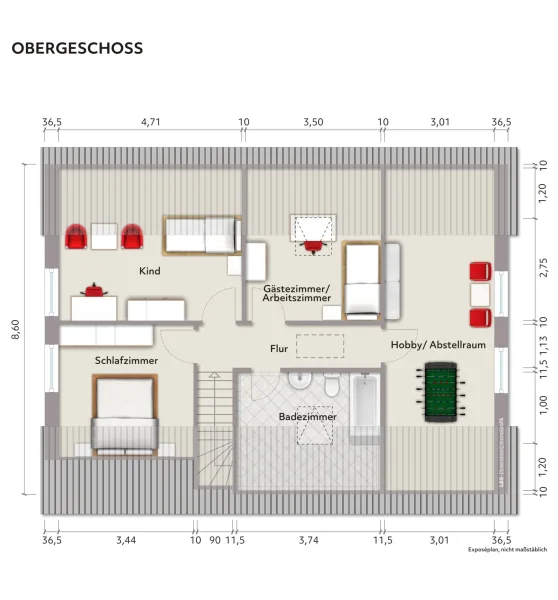 unverbindliche Darstellung Grundriss OG