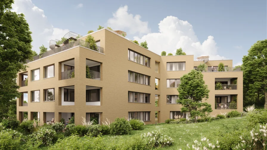 ATRIUM_Perspektive A - Wohnung kaufen in Göttingen - Neubau am Nonnenstieg - Maisonettewohnung Nr. 5 EXKLUSIVES WOHNERLEBNIS IN FEINSTER KOMPOSITION