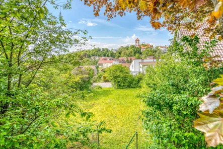 Blick bis zur Klosterkirche - Grundstück kaufen in Göttingen - Wohnbaugrundstück mit Hausplanung und Baugenehmigung in Nikolausberg