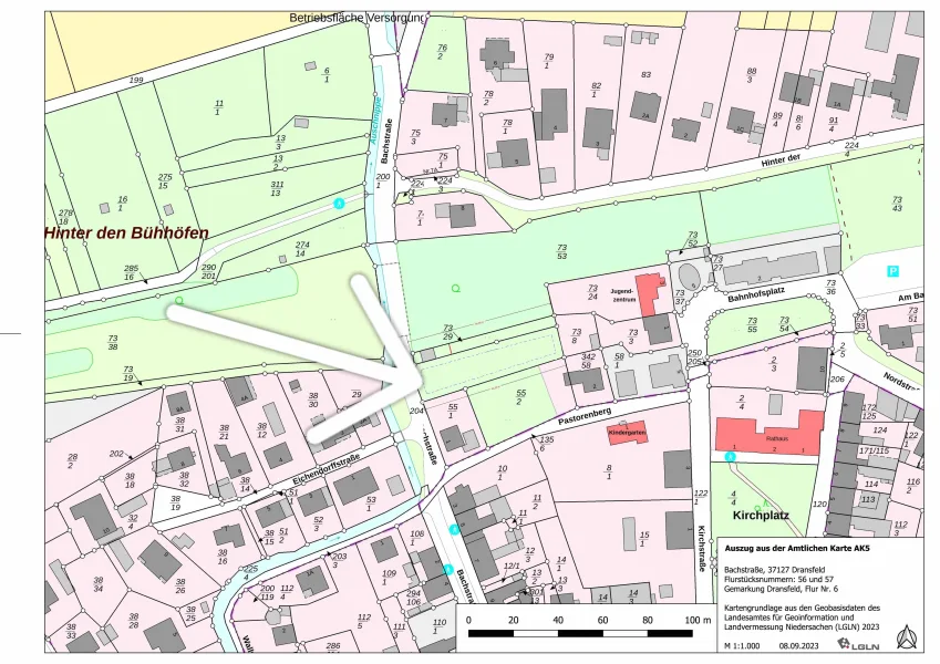 Lageplan mit Maße