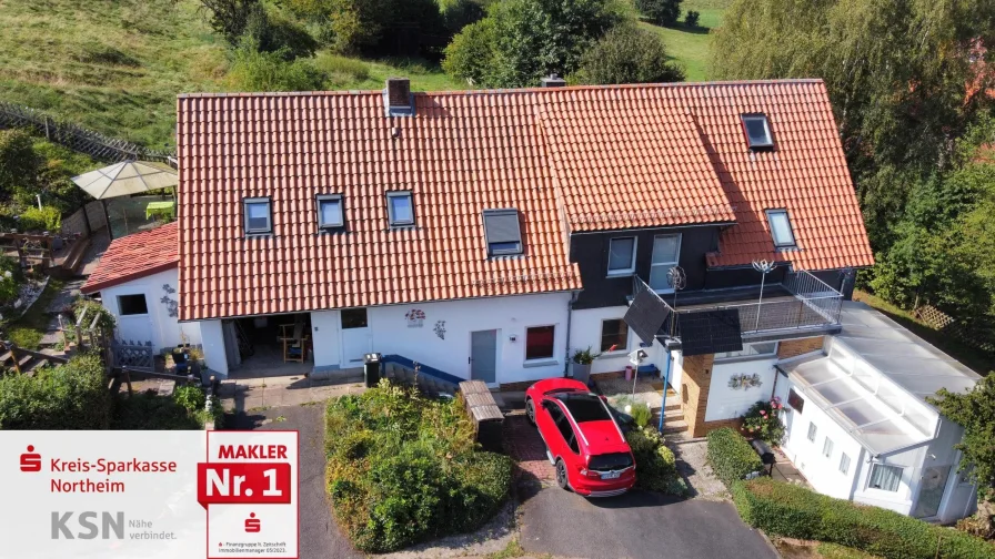 Luftbildaufnahme - Haus kaufen in Nörten-Hardenberg - Genießen Sie die Aussicht in absoluter Ruhe!