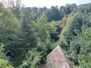 Blick vom Balkon im Erdgeschoss