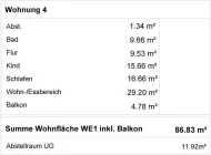 Wohnfläche Emscherweg 7 - Wohnung 4