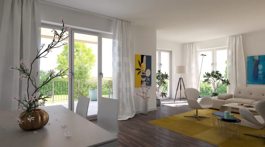 Beispiel Visualisierung - Wohnung kaufen in Essen - Wohnkomfort auf ca. 98 m² im 1. OG mit Aufzug, Sonnenbalkon und moderner Ausstattung