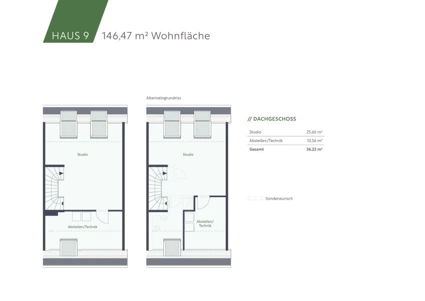 Grundriss DG und Alternative