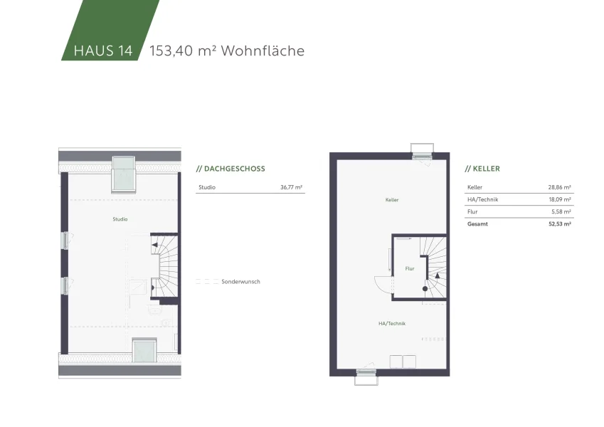 Grundriss DG und KG