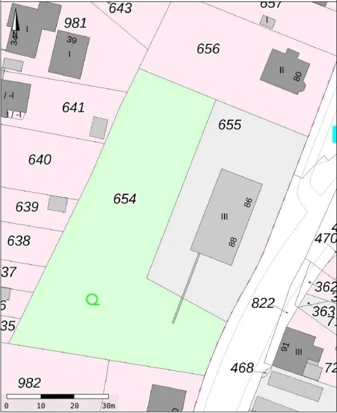 Lageplan - Grundstück kaufen in Velbert - Grünes Grundstück im Zentrum von Velbert-Neviges !