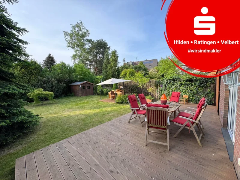 Blick auf die Terrasse - Haus kaufen in Hilden - Modernes, freistehendes Einfamilienhaus im Zentrum von Hilden!