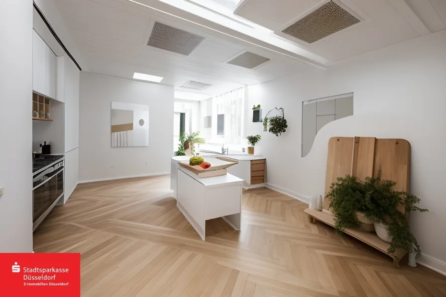 Empfangsraum Visualisierung - Wohnung kaufen in Düsseldorf - Zentrale Wohnung in Friedrichstadt – Vielseitige Nutzungsoptionen!