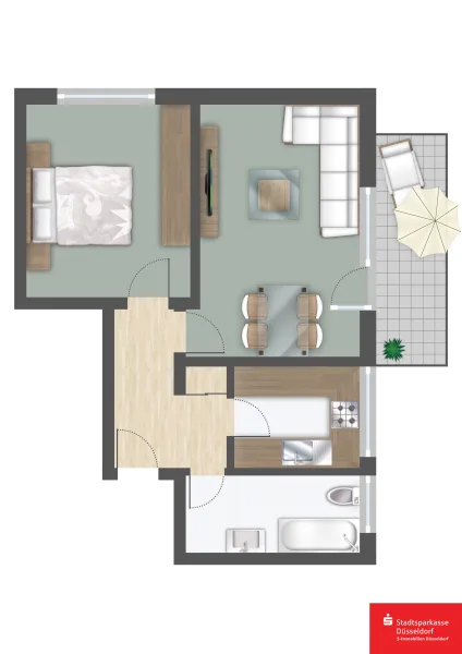 Grundriss - Wohnung kaufen in Düsseldorf - Eigentumswohnung im beliebten Düsseldorf-Gerresheim!