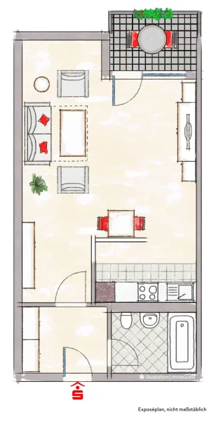 Grundriss - Wohnung kaufen in Haan - Ihr Einstieg als Kapitalanleger - vermietetes Apartment  