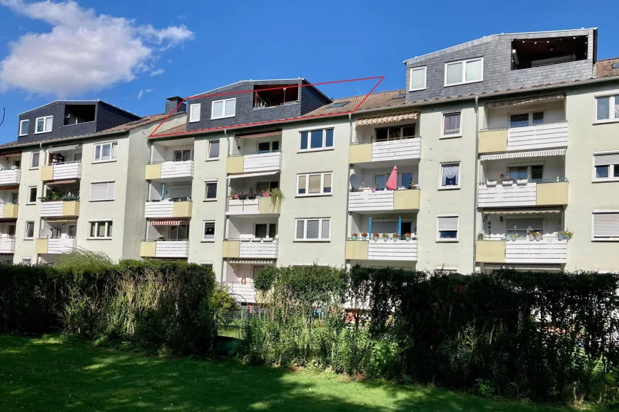 Rückansicht - Wohnung kaufen in Monheim - SCHÖNE WOHNUNG MIT WEITBLICK!